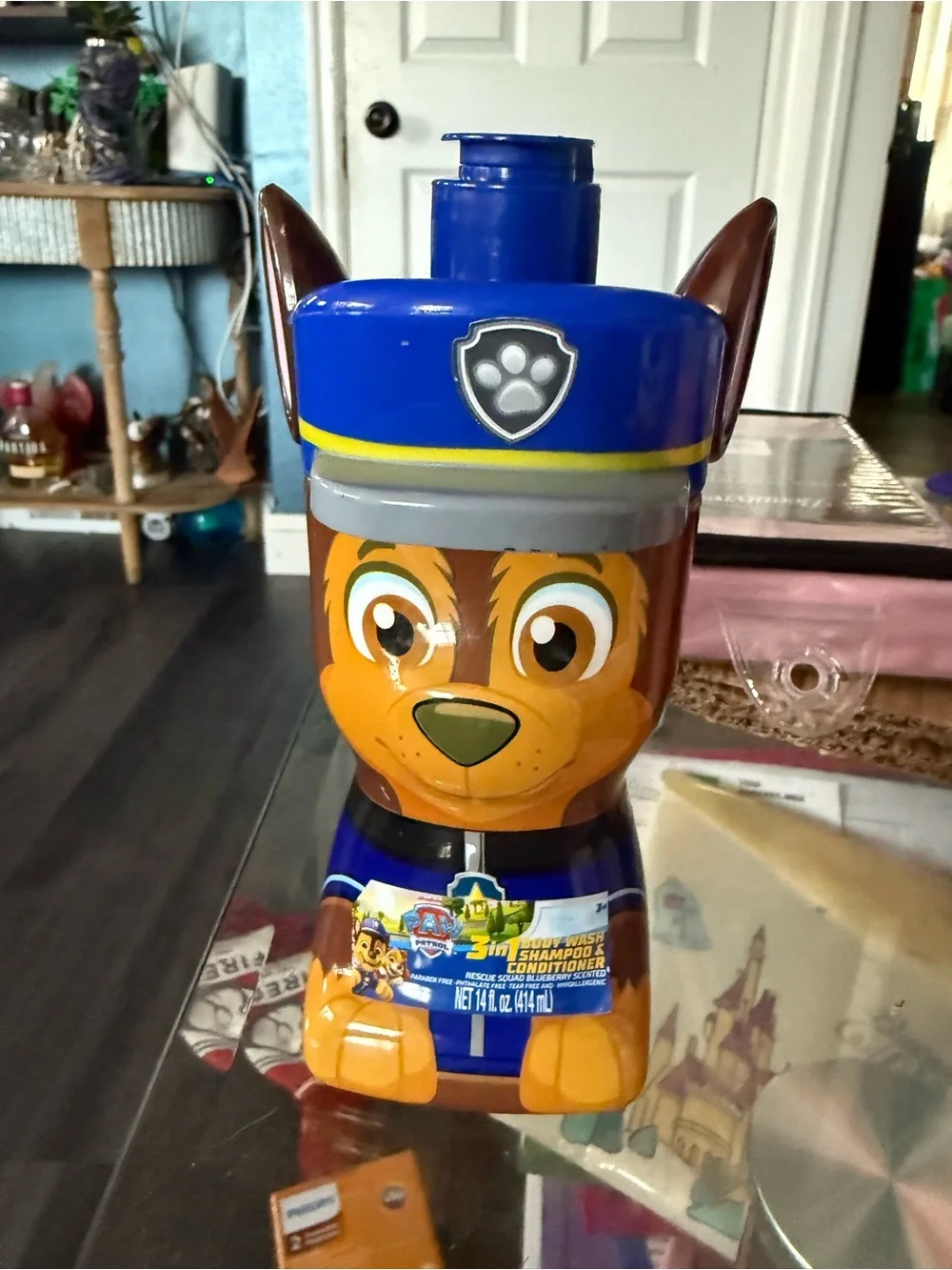 Paw Patrol 3 in 1 body wash shampoo and conditioner Bottle - Blue & Brown